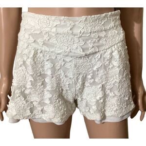 Ellison Brand White Lace Overlay shorts